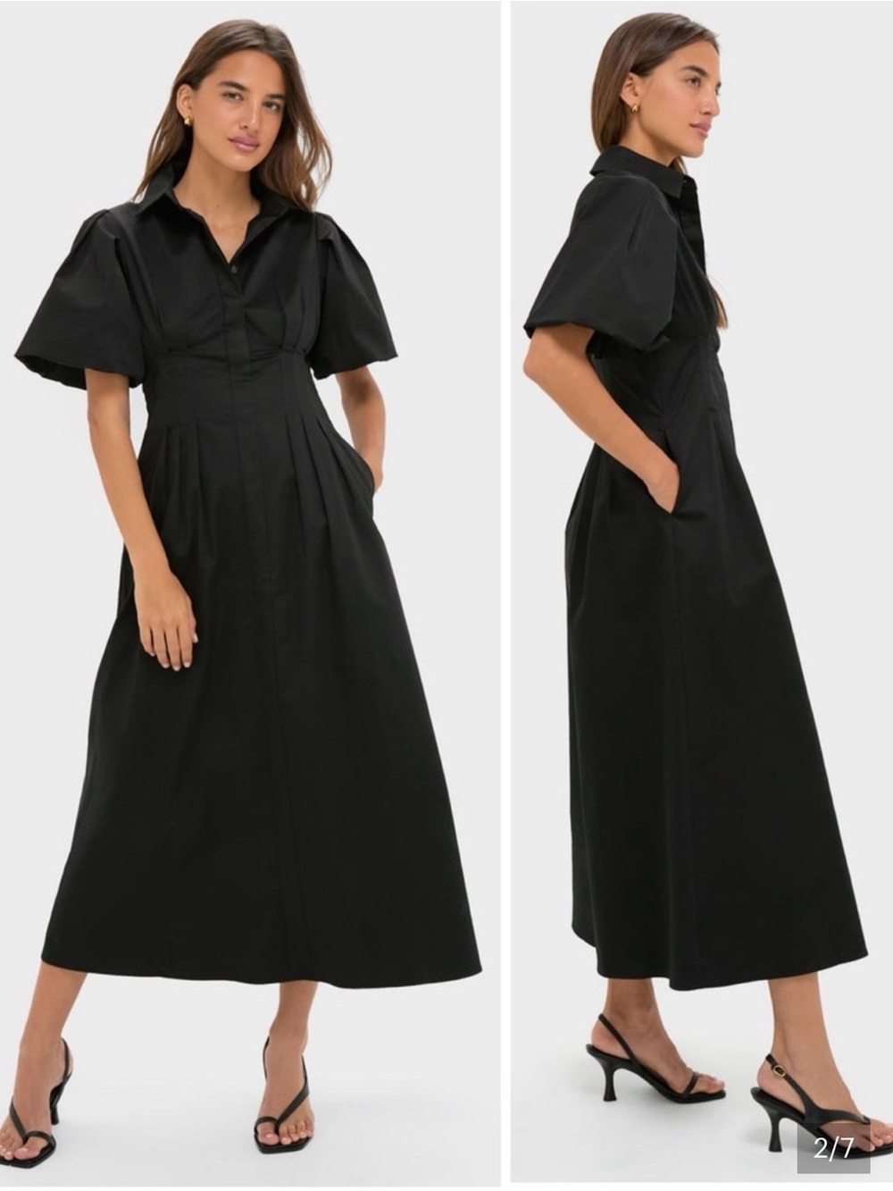 NWT TUCKERNUCK Black Delaney Dress Long Tailored Shirt Dress. Women’s XS